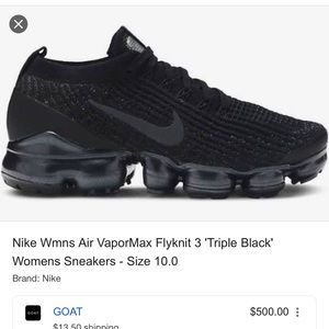 Nike Womens Air VaporMax Flyknit 3 'Triple Black'